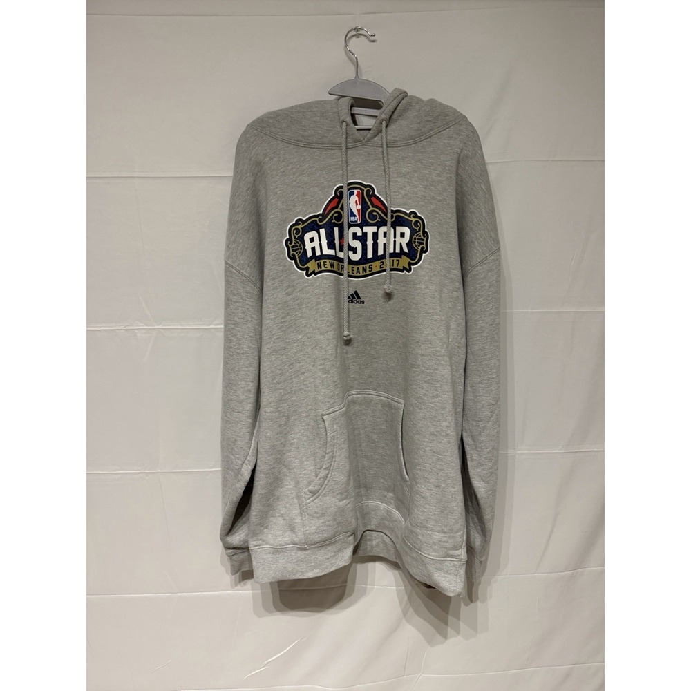 adidas Gray All-Star Pullover Hoodie with Graphic Logo
